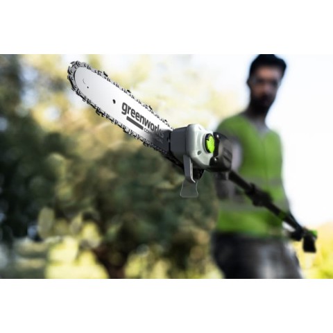 Высоторез/Сучкорез аккумуляторный телескопический Greenworks PS102T, 25 см, бесщеточный, без АКБ и ЗУ (1402407)