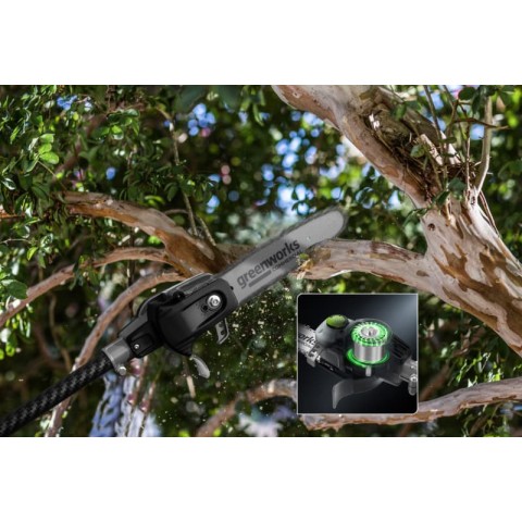 Высоторез/Сучкорез аккумуляторный телескопический Greenworks PS102T, 25 см, бесщеточный, без АКБ и ЗУ (1402407)