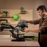 Торцовочная пила акк. Greenworks GD24MS216, 24V, б/щ, 4800 об/мин, 216x30мм,рез 65х310мм,с 1хАКБ 4Ач и ЗУ (1501707UB)