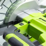 Торцовочная пила акк. Greenworks GD24MS216, 24V, б/щ, 4800 об/мин, 216x30мм,рез 65х310мм,c 1х8Ач и ЗУ(1501707UH)