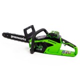 Цепная пила аккумуляторная Greenworks Арт. 2005707UA, GD40CS15K2, 40V, 35 см, бесщеточная,  до 1,5 КВТ, с АКБ 2Ач и ЗУ