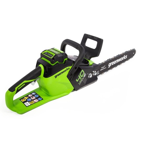 Цепная пила аккумуляторная Greenworks Арт. 2005707UA, GD40CS15K2, 40V, 35 см, бесщеточная,  до 1,5 КВТ, с АКБ 2Ач и ЗУ