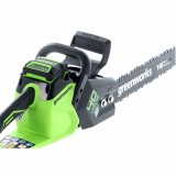 Цепная пила аккумуляторная Greenworks  Арт. 2005807UB, 40V, 40 см, бесщеточная,  до 1,8 КВт, с 1хАКБ 4Ач и ЗУ