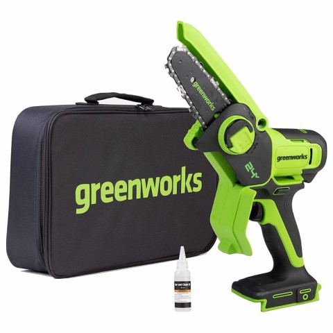 Цепная мини пила аккумуляторная Greenworks Арт. 2008207UA, 24V, 10см, c 1хАКБ 2Ач и ЗУ