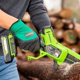 Цепная мини пила аккумуляторная Greenworks Арт. 2008207UA, 24V, 10см, c 1хАКБ 2Ач и ЗУ