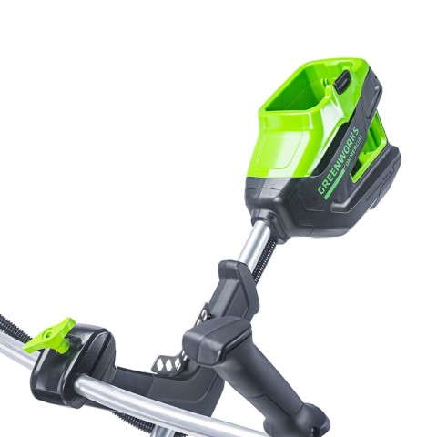 Триммер аккумуляторный Greenworks TB201H, Арт. 2112407, 82V, 2,0 кВт, 46 см, c трехлопастным ножом и кусторезом, бесщеточный, без АКБ и ЗУ