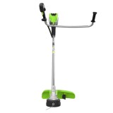 Триммер аккумуляторный Greenworks TB201H, 82V, 2,0 кВт, 46 см, c трехлопастным ножом и кусторезом, бесщеточный, с 1хАКБ 8 Ач и ЗУ (2112407UH)