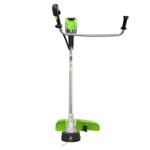 Триммер аккумуляторный Greenworks TB201H, 82V, 2,0 кВт, 46 см, c трехлопастным ножом и кусторезом, бесщеточный, с 1хАКБ 8 Ач и ЗУ (2112407UH)