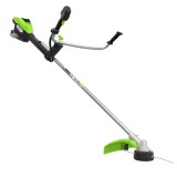 Триммер аккумуляторный Greenworks TB201H, 82V, 2,0 кВт, 46 см, c трехлопастным ножом и кусторезом, бесщеточный, с 1хАКБ 8 Ач и ЗУ (2112407UH)