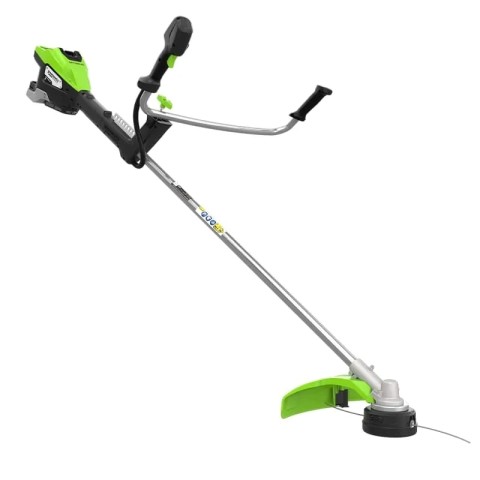 Триммер аккумуляторный Greenworks TB201H, 82V, 2,0 кВт, 46 см, c трехлопастным ножом и кусторезом, бесщеточный, с 1хАКБ 8 Ач и ЗУ (2112407UH)