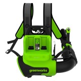 Ранцевая воздуходувка аккумуляторная Greenworks Арт. 2408107, 40V, бесщеточная, без АКБ и ЗУ