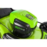 Газонокосилка аккумуляторная Greenworks Арт. 2502807UB, 60V, 46 см, бесщеточная, с 1хАКБ 4 Ач. и ЗУ