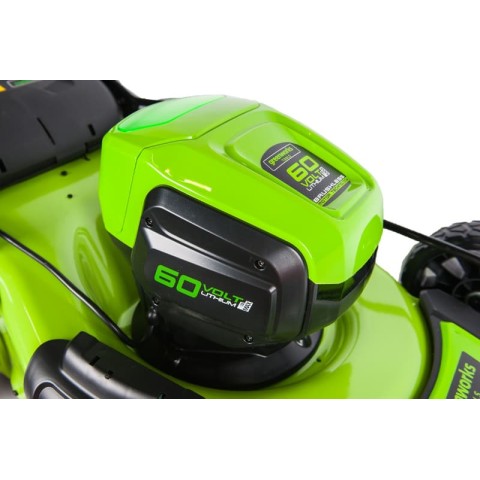 Газонокосилка аккумуляторная Greenworks Арт. 2502807UB, 60V, 46 см, бесщеточная, с 1хАКБ 4 Ач. и ЗУ
