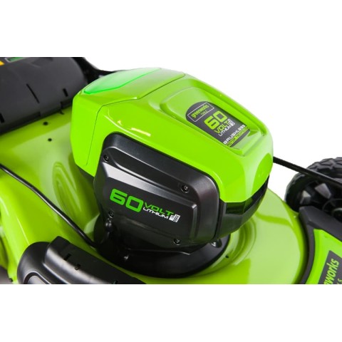 Газонокосилка аккумуляторная Greenworks Арт. 2502907UB, 60V, 46 см, самоходная, бесщеточная, с 1хАКБ 4 Ач АКБ и ЗУ