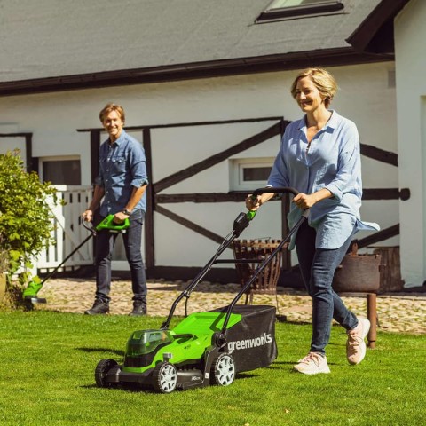 Газонокосилка аккумуляторная Greenworks Арт. 2512607UD, 2*24V, 41 см, с 2хАКБ 4Ач и двойным ЗУ