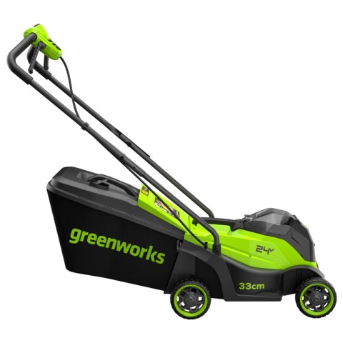 Газонокосилка аккумуляторная Greenworks GD24LM331, 24V, 33 см, бесщеточная, c 1хАКБ 2Ач (2520607UA)