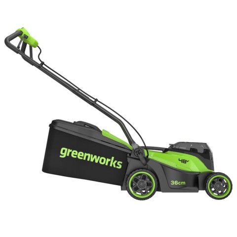 Газонокосилка аккумуляторная Greenworks GD24X2LM361, 2х24V, 36 см, бесщеточная, c 2хАКБ 4Ач и двойным ЗУ (2520707UD)