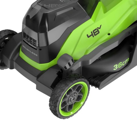 Газонокосилка аккумуляторная Greenworks GD24X2LM361, 2х24V, 36 см, бесщеточная, без АКБ и ЗУ (2520707)