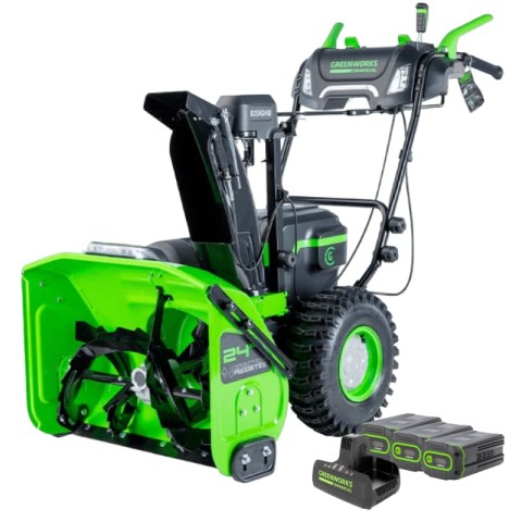 Снегоуборщик аккумуляторный Greenworks, 82V, 61 см, самоходный, бесщеточный, c 3 АКБ 8Ач и двойным ЗУ, Арт. 2602807U3C