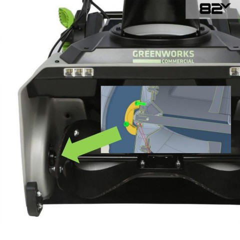 Снегоуборщик аккумуляторный Greenworks Арт. 2603307UB, 82V, 56 см, бесщеточный, c АКБ 5АЧ и ЗУ