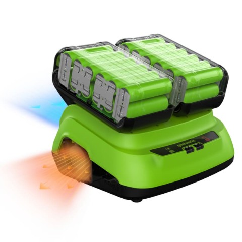 Ультрабыстрое двойное зарядное устройство Greenworks G24X2C8, 24V, 8A (2958807)