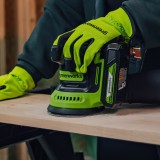 Эксцентриковая шлифмашина акк. Greenworks OS325, 24V, 125 мм, 5000-8000-11000 об/мин, амплитуда 2.4 мм, 1х2Ач, ЗУ, кор (3100907CUA)