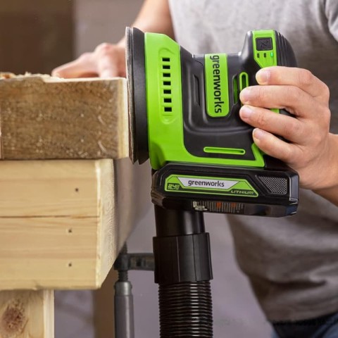 Эксцентриковая шлифмашина акк. Greenworks OS325, 24V, 125 мм, 5000-8000-11000 об/мин, амплитуда 2.4 мм, без АКБ и ЗУ (3100907)