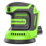Эксцентриковая шлифмашина акк. Greenworks OS325, 24V, 125 мм, 5000-8000-11000 об/мин, амплитуда 2.4 мм, 1х2Ач, ЗУ, кор (3100907CUA)