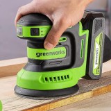 Эксцентриковая шлифмашина акк. Greenworks OS325, 24V, 125 мм, 5000-8000-11000 об/мин, амплитуда 2.4 мм, без АКБ и ЗУ (3100907)