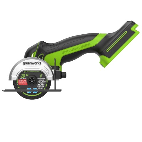Углошлифовальная машина аккумуляторная Greenworks, Арт. 3402007, 24V, бесщеточная,76 мм, без АКБ и ЗУ