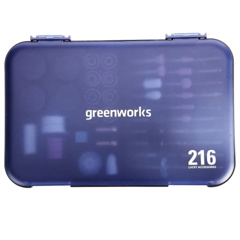 Набор оснастки для гравера Greenworks Арт. 3503507, 216 предметов в кейсе
