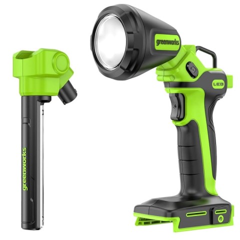 Рабочий аккумуляторный LED-фонарь 2-в-1 Greenworks, Арт. 3503707, 24V, 650 Лм, сменные плафоны, без АКБ и ЗУ