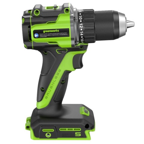 Дрель-шуруповерт акк. Greenworks DD560, 24V, б/щет, 30/60 Нм, 13мм, Anti-kickback,1х2Ач, ЗУ, кор (3708407CUA)