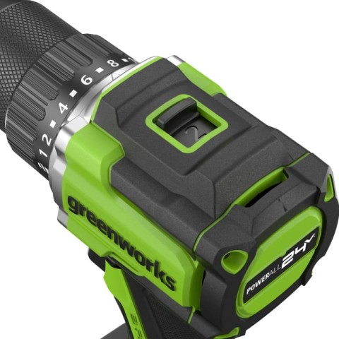 Дрель-шуруповерт акк. Greenworks DD560, 24V, б/щет, 30/60 Нм, 13мм, Anti-kickback,1х2Ач, ЗУ, кор (3708407CUA)
