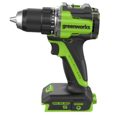 Дрель-шуруповерт акк. Greenworks DD560, 24V, б/щет, 30/60 Нм, 13мм, Anti-kickback, 1х4Ач, ЗУ, кор (3708407CUB)