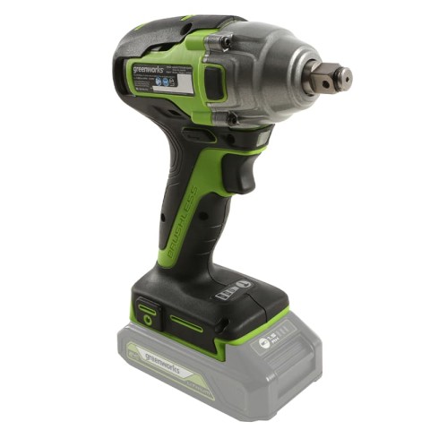 Гайковерт ударный аккумуляторный Greenworks Арт. 3802907, 24V, 400Нм, бесщеточный, без АКБ и ЗУ