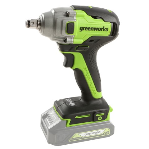 Гайковерт ударный аккумуляторный Greenworks Арт. 3802907, 24V, 400Нм, бесщеточный, без АКБ и ЗУ