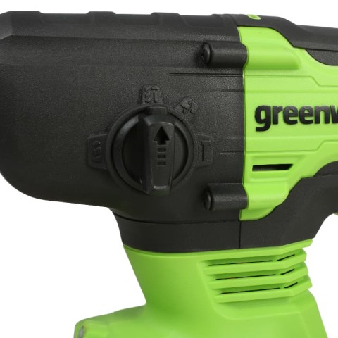Перфоратор аккумуляторный бесщеточный Greenworks Арт. 3803007UB,  2 Дж, 24V, c 1хАКБ 4 Ач и ЗУ в сумке