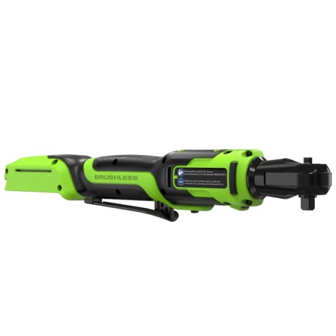 Гайковерт-трещотка Greenworks GD24RW, 24V, бесщеточная, 1/2", 80Нм, редуктор 70 мм, без АКБ и ЗУ с сумкой, арт. 3804007