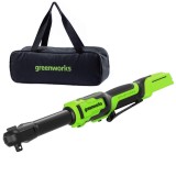 Гайковерт-трещотка Greenworks GD24RWX удлиненная, 24V, бесщеточная, 1/2", 80Нм, редуктор 170 мм, без АКБ и ЗУ с сумкой, арт. 3804207