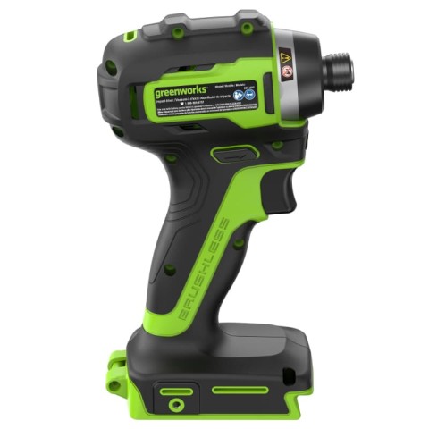 Винтоверт ударный акк. Greenworks ID3170, 24V, б/щет, 0-3200 об/мин, 4000 уд/мин, HEX 1/4, 170Нм, 2х2Ач, ЗУ, кор (3804907CUС)