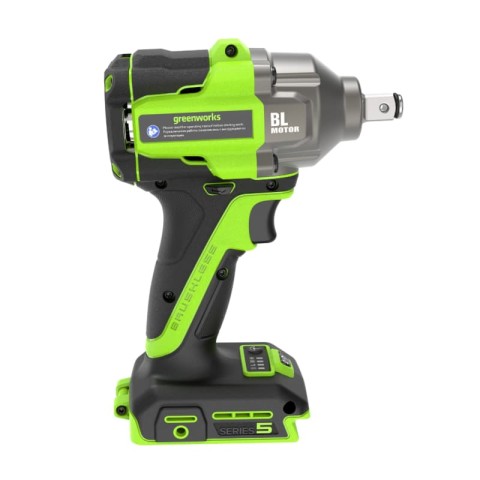 Гайковерт ударный акк. Greenworks IW5500, 24V, б/щет, 1/2'', 500Нм, 3 режима, 1х4Ач,ЗУ,кор (3805007CUB)