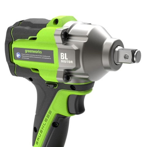 Гайковерт ударный акк. Greenworks IW5500, 24V, б/щет, 1/2'', 500Нм, 3 режима, 1х5Ач,ЗУ,кор (3805007CUG)