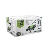 Газонокосилка аккумуляторная Greenworks Арт. 2501907UA, 40V, 35 см, c 1хАКБ 2 Ач и ЗУ