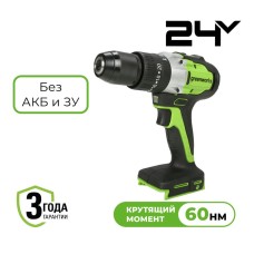 Дрель-шуруповерт ударная аккумуляторная Greenworks Арт. 3704107, 24V, бесщеточная, без АКБ и ЗУ