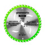 Диск пильный  по дереву для циркулярной пилы Greenworks, Арт. 2943307, 184x20 мм, 40T