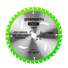 Диск пильный  по дереву для циркулярной пилы Greenworks, Арт. 2943307, 184x20 мм, 40T