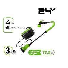 Насос аккумуляторный для полива из бочки Greenworks G24SWP, 24V,1х4Ач,ЗУ (3401007UB)