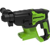 Перфоратор аккумуляторный бесщеточный Greenworks Арт. 3803007UB,  2 Дж, 24V, c 1хАКБ 4 Ач и ЗУ в сумке