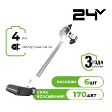 Пылесос беспроводной вертикальный аккумуляторный Greenworks 4701107UB, 24V,  с 1хАКБ 4 Ач и ЗУ